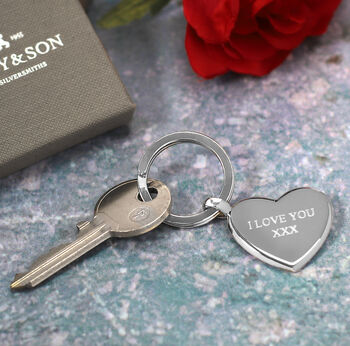 Silver Key Ring Heart Design By Hersey Silversmiths ...