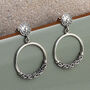 Sterling Silver Java Dangly Hoop Studs, thumbnail 2 of 4