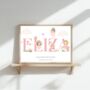 Pink Fairy Nursery Name Print, Nursery Fairy Wall Art Decor, thumbnail 2 of 3