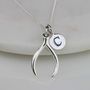 Personalised Solid Silver Lucky Wishbone Necklace, thumbnail 1 of 5