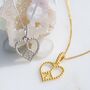 Peace Heart Peridot Silver/Gold Statement Earrings, thumbnail 8 of 12