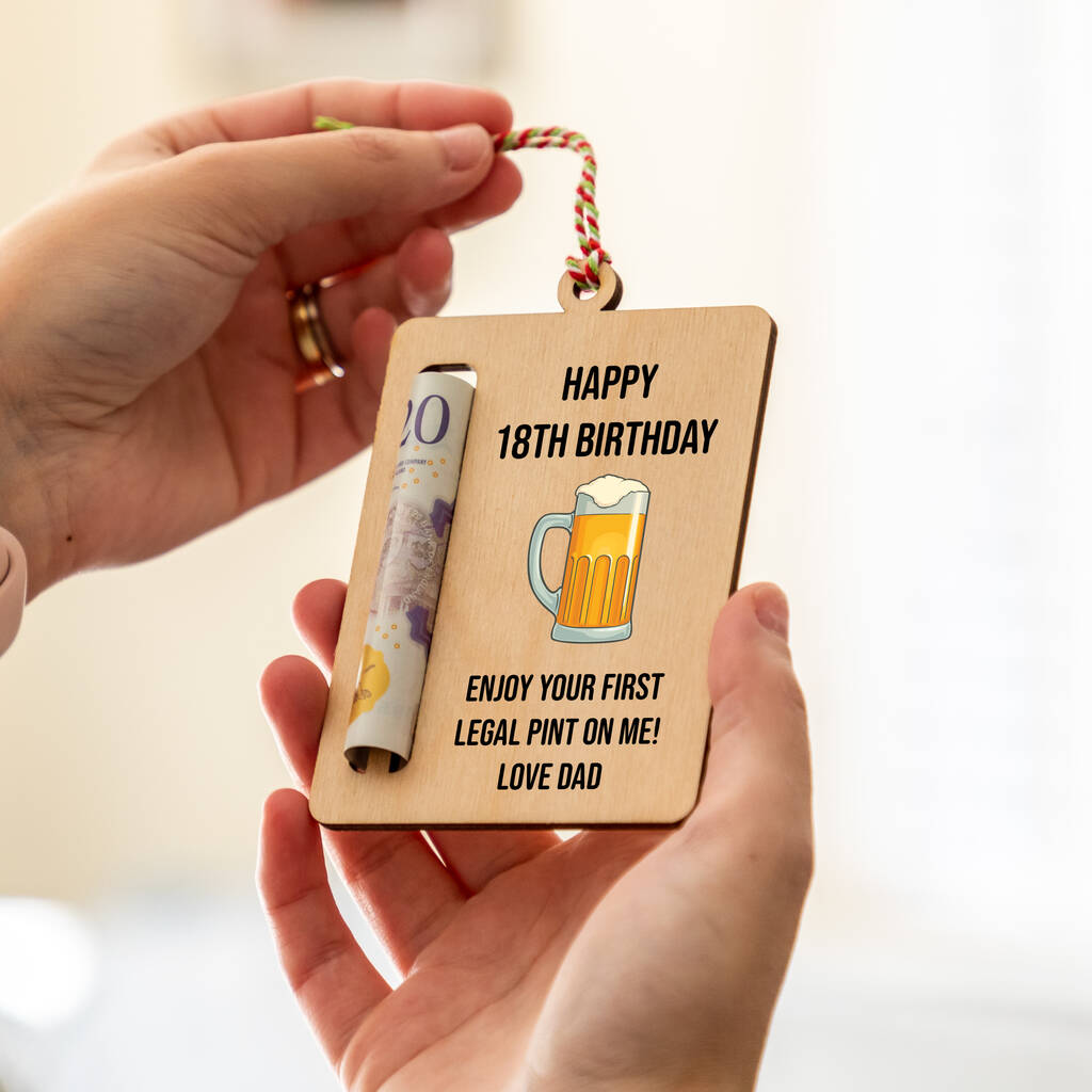 Personalised Happy 18th Birthday Beer Money Gift Holder, 1 of 5