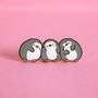 Three Penguins Enamel Pin | Cute Pin Badges, thumbnail 2 of 5