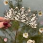 The Agatha Mini Crown Flower Girl Bridal Pearl Oak Leaf Tiara Headband, thumbnail 1 of 11