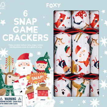 Festive Snap Family Game Christmas Crackers X Six, 5 of 5