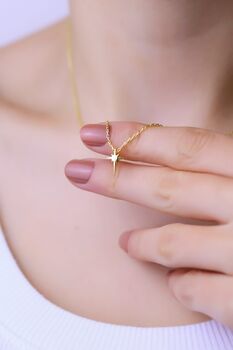 Northern Star Necklace Sterling Silver Gold Plated, 2 of 6
