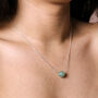 Semi Precious Stone Ball Pendant Necklace In Silver, thumbnail 5 of 8