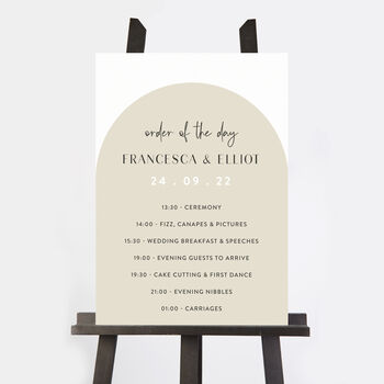 Minimalist Arch Wedding Order Of The Day Sign, 2 of 3