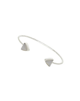 Silver Plated Bangle With Triangle Chalcedony Stone, 3 of 5