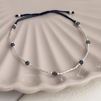 Sterling Silver Delicate Gemstone Friendship Bracelet, 9 of 12