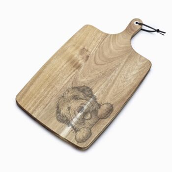 Personalised Old English Sheepdog Engraved Acacia Serving Board, 3 of 6