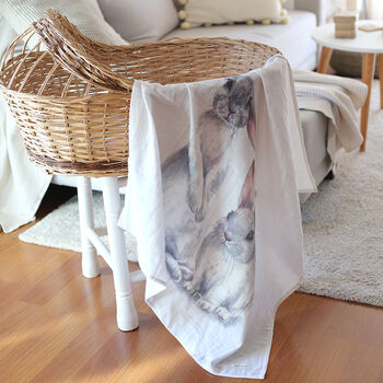Bunny Rabbit Design Newborn Gift Set / Crib Sheet, 4 of 5