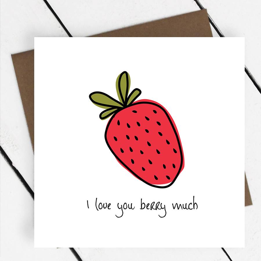 'I Love You Berry Much' Fruit Greeting Card, 1 of 3