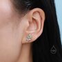 Small Green Opal Leaf Stud Earrings, thumbnail 10 of 10