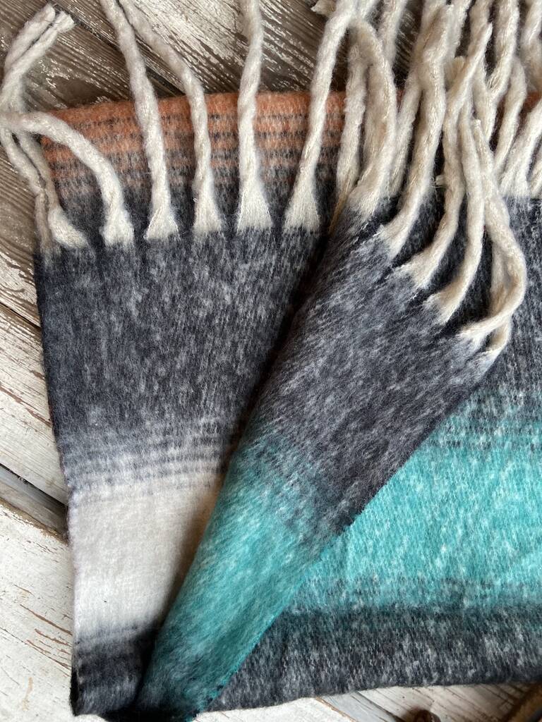 Personalised Soft Fringed Colour Block Scarf By The Forest & Co