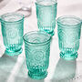 Set Of Four Zamora Turquoise Highball Tumblers, thumbnail 1 of 5