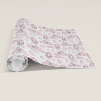 Hot Air Balloon Gift Wrapping Paper Available In Blue Or Pink, 6 of 11