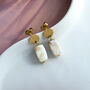Square Stone Marbled Drop Earrings, thumbnail 2 of 2