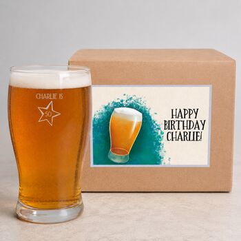 Personalised Engraved Pint Glass For 50th Birthday Gift, 6 of 8