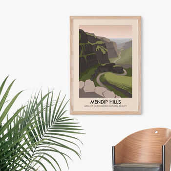 Mendip Hills Aonb Travel Poster Art Print, 4 of 8