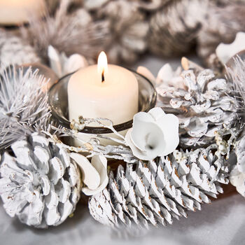 Frosted Winter Candle Centrepiece, 4 of 6