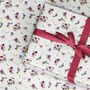 Violet Flowers Wrapping Paper, thumbnail 1 of 3