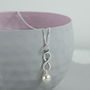 Sterling Silver Infinity Pearl Pendant, thumbnail 3 of 5
