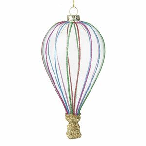 Christmas Hot Air Balloon Glass Bauble