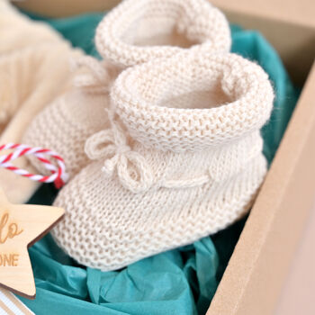 New Baby Gift Set With Teddy Comforter And Bootees, 4 of 7