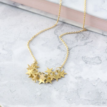 Delicate Gold Plated Stars Charm Necklace, 2 of 6