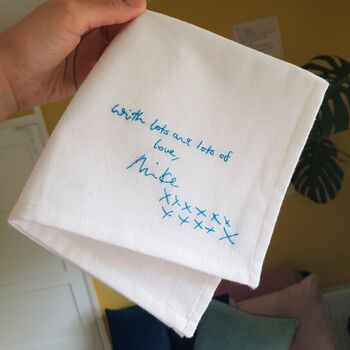 Hand Embroidered Personalised Message Birthday Hanky, 2 of 9