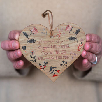 Oak Wood Friendship Heart Token Wall Hanging, 6 of 6