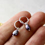 Sterling Silver Small Hoop And Pearl Earrings, thumbnail 2 of 9