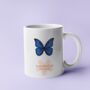 Blue Butterfly Mug, Personalised Butterfly Mug, thumbnail 3 of 3