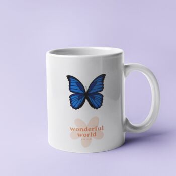 Blue Butterfly Mug, Personalised Butterfly Mug, 3 of 3