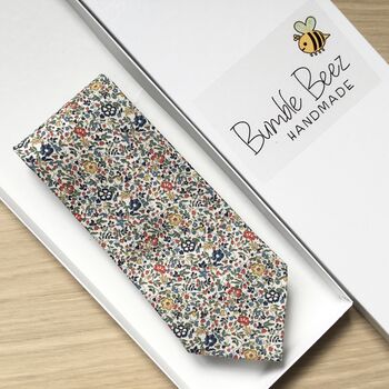 Liberty Tie/Pocket Square/Cuff Link In Floral Print, 5 of 5
