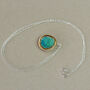 Emerald Turquoise Lagoon Oval Sterling Silver Pendant, thumbnail 4 of 5