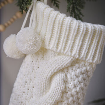 Knitted Cream Stocking, 3 of 4