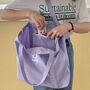 Lavender Extra Large Canvas Shoulder Bags, thumbnail 4 of 5