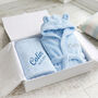 Personalised Dressing Gown And Blanket Baby Boy Hamper, thumbnail 1 of 11