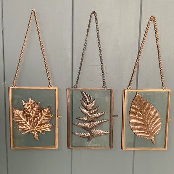 Brass And Glass Copper Leaf Art, 12 of 12