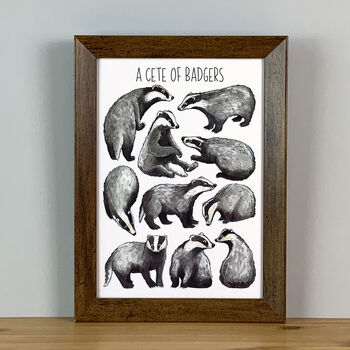 Badgers Watercolour Art Blank Greeting Card, 7 of 7