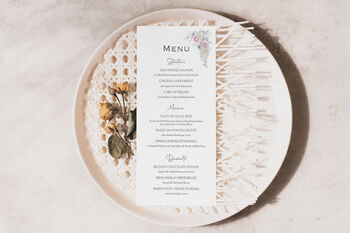 Wedding Menu Pink, Blue And White Florals, 4 of 6