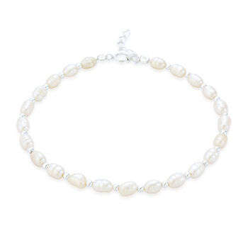 Sterling Silver Beaded White Seed Pearl Bracelet, 3 of 7