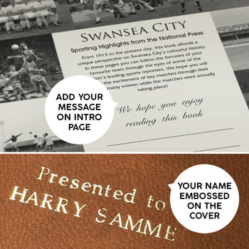 Swansea City Personalised Football Gift The Swans Newspaper History Book, 11 of 12