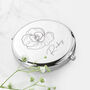 Personalised Silver Plated Birth Flower Compact Mirror, thumbnail 3 of 6