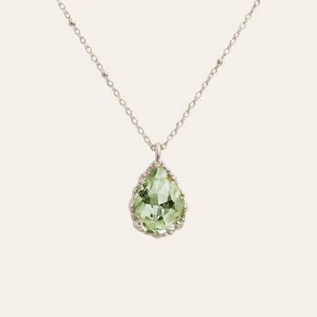 Silver Green Quartz Necklace Alba, 3 of 3