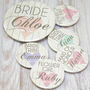 Personalised Heart And Arrow Hen Party Badge, thumbnail 1 of 5