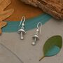 Sterling Silver Mushroom Hook Earrings, thumbnail 1 of 8