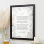 Personalised Grey And White Floral Poem Print, thumbnail 1 of 9